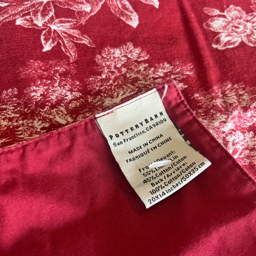 Pottery Barn Crimson Floral Fabric